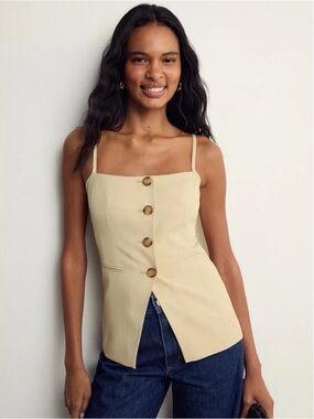 Toccin Front Cutaway Vest Sleeveless Square-Neck, 6 8 10